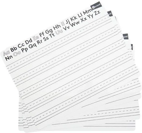 10 Dry Wipe Boards - 228x305mm - Letters