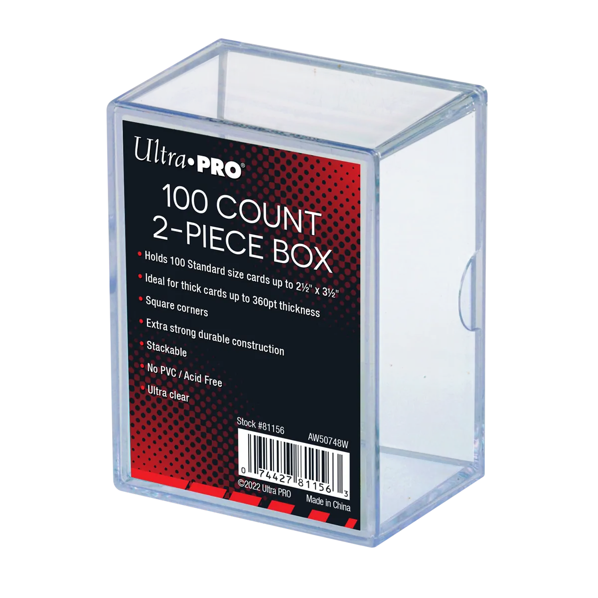 2-Piece 100-Count Clear Card Storage Box