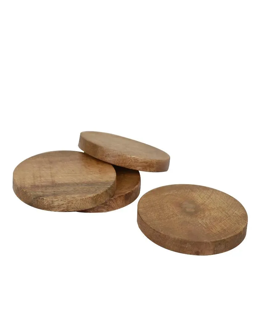 Aachman Wood Coasters | Set Of 4 | 4 inches