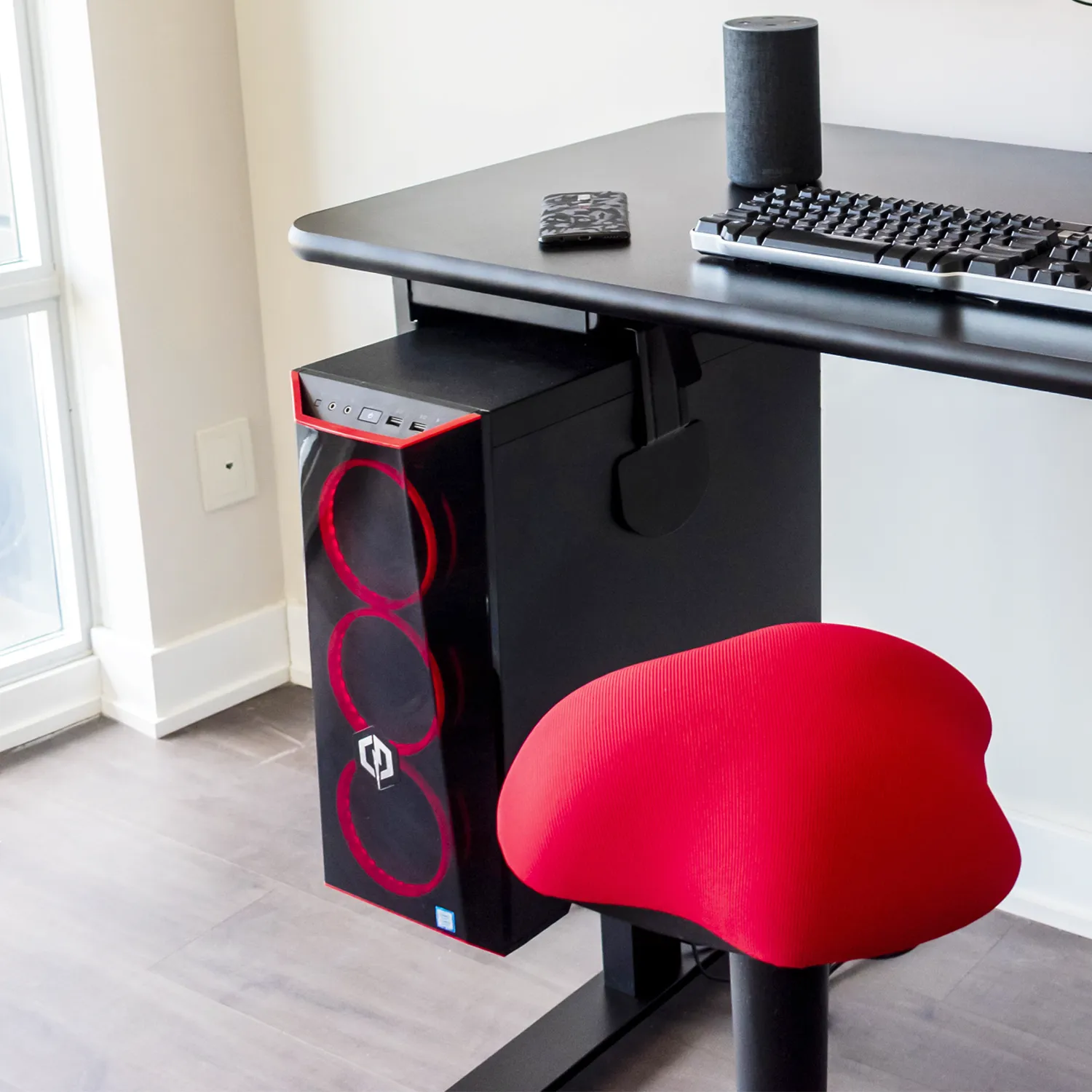 Adjustable CPU Holder for Under Desk Mount