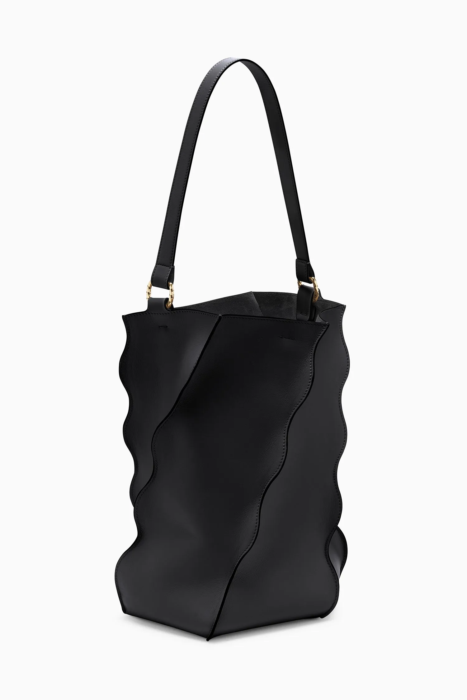 Adria Pleated Wave Bucket - Noir