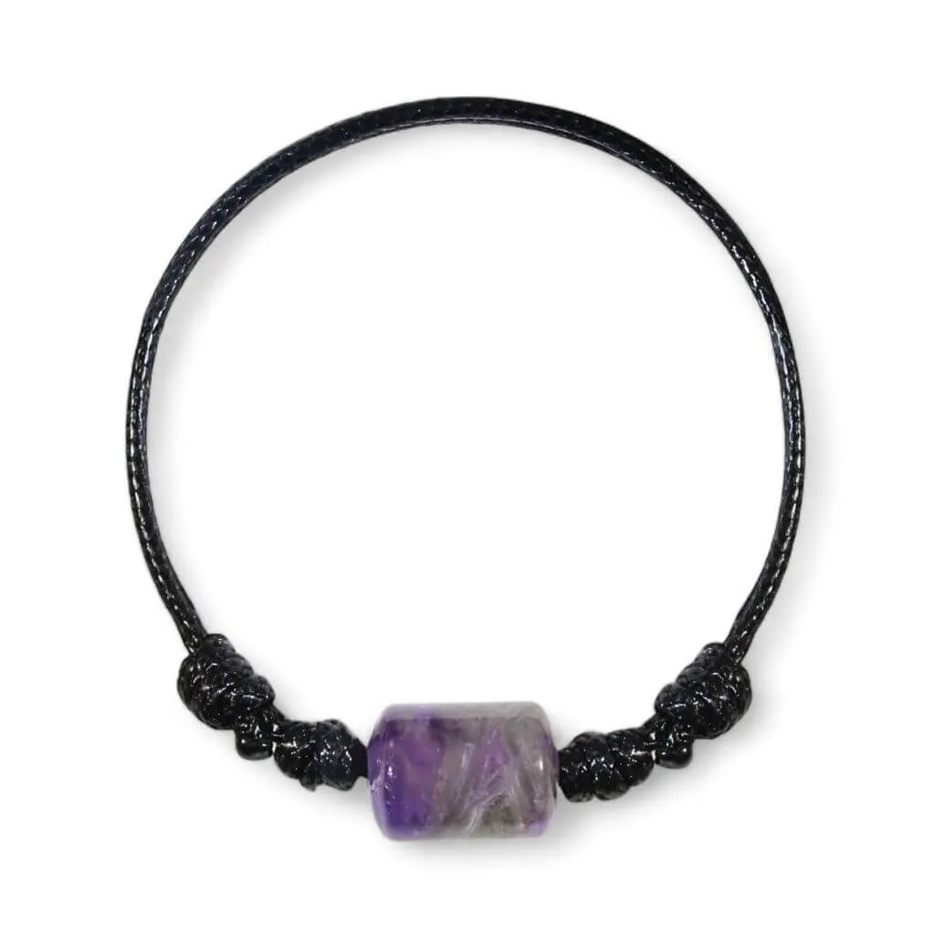 Amethyst Cylinder Waterproof Bracelet