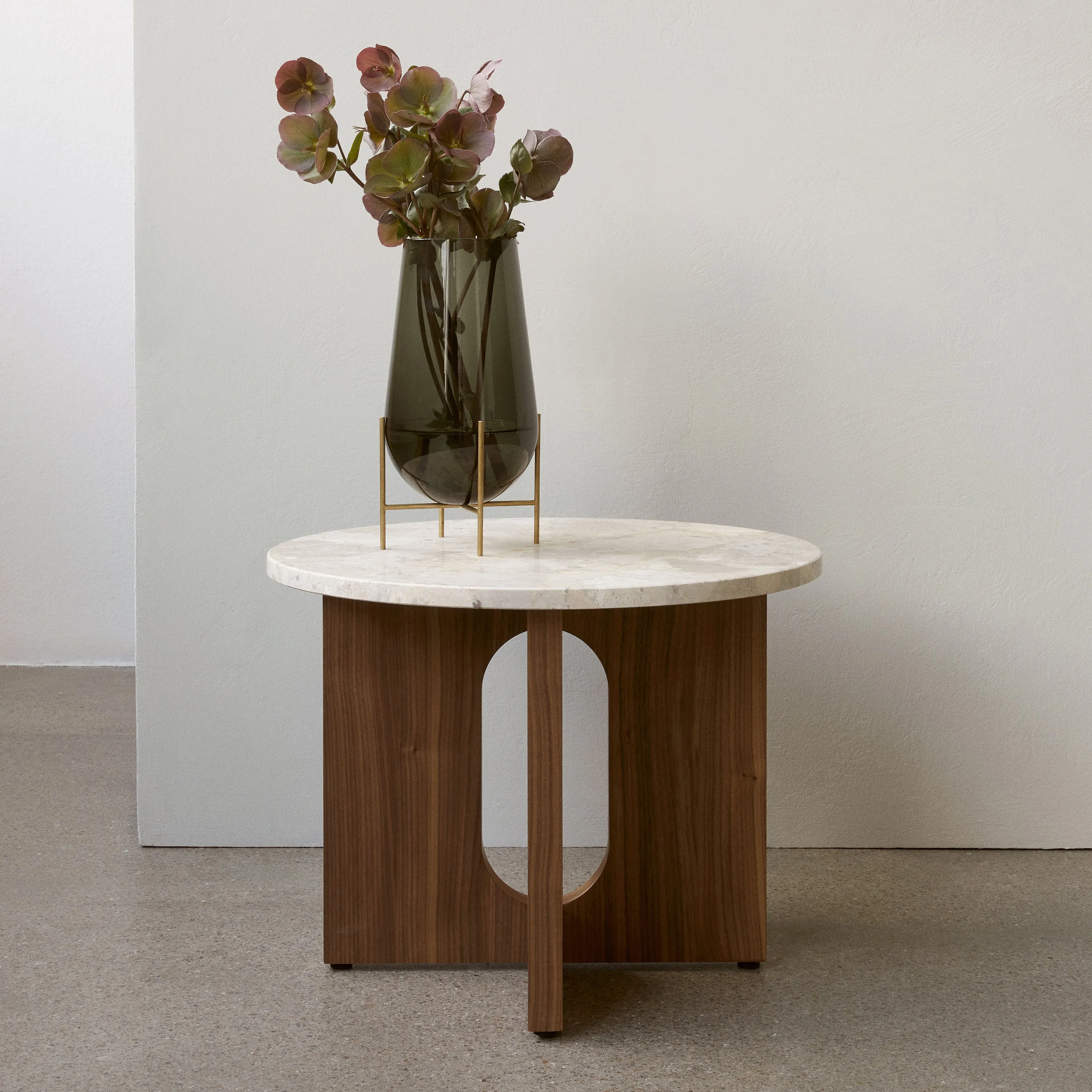 Androgyne Side Table with Wood Base