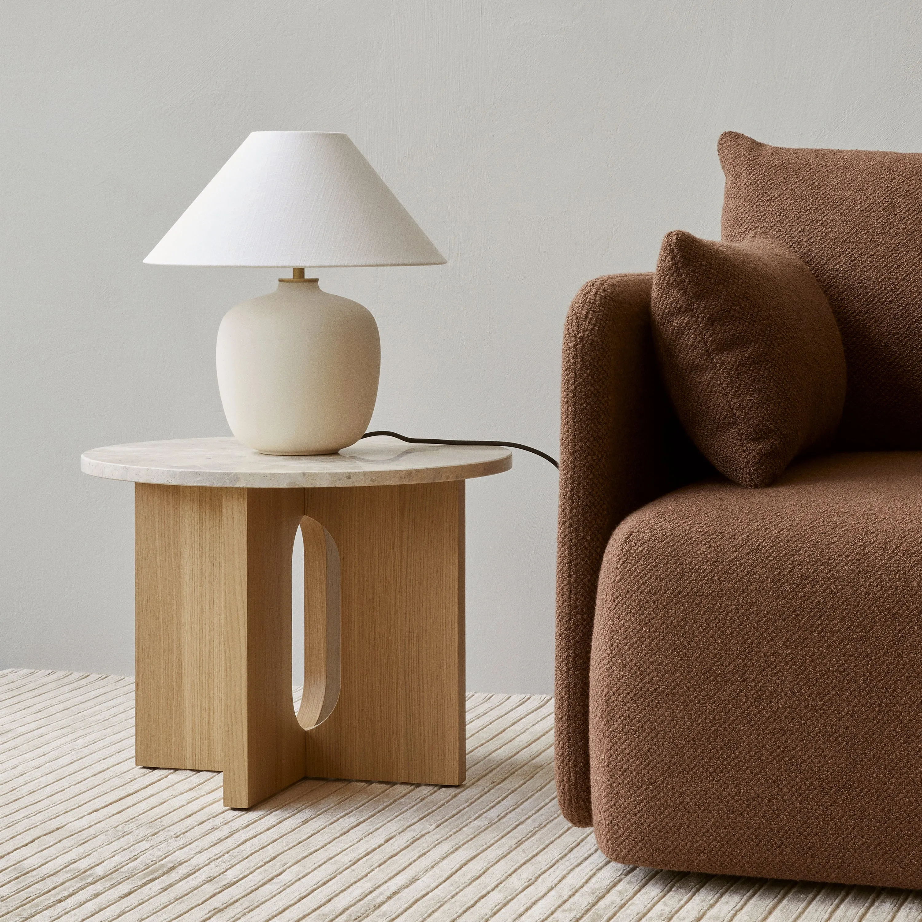 Androgyne Side Table with Wood Base