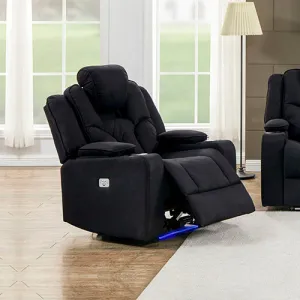 Arnold Recliner Rinho Leather 1R Black