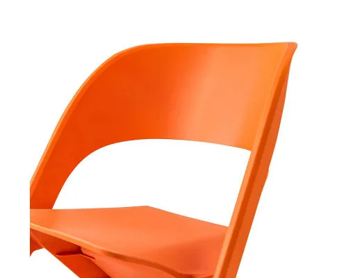 ArtissIn Set of 4 Dining Chairs Office Cafe Lounge Seat Stackable Plastic Leisure Chairs Orange