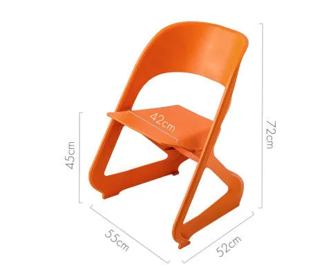 ArtissIn Set of 4 Dining Chairs Office Cafe Lounge Seat Stackable Plastic Leisure Chairs Orange