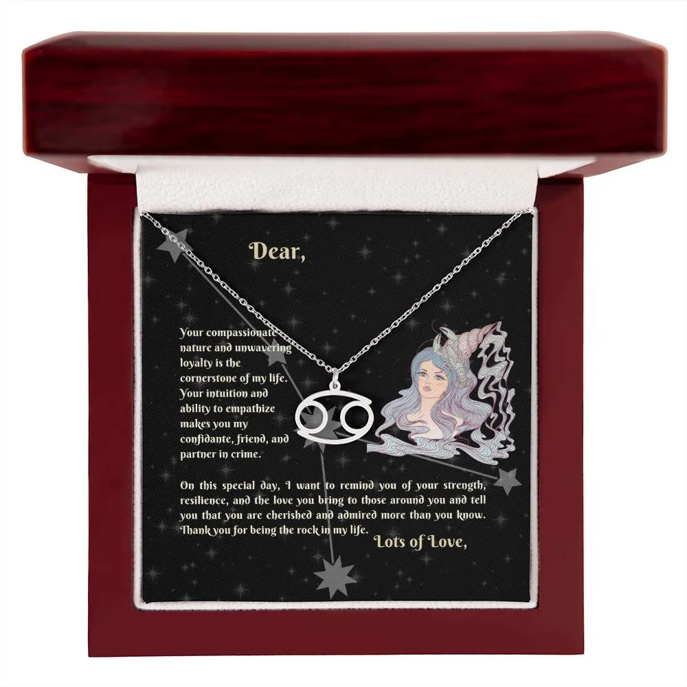 Astrology Gift for Women: CANCER Zodiac Sign Pendant - Perfect Horoscope Jewelry