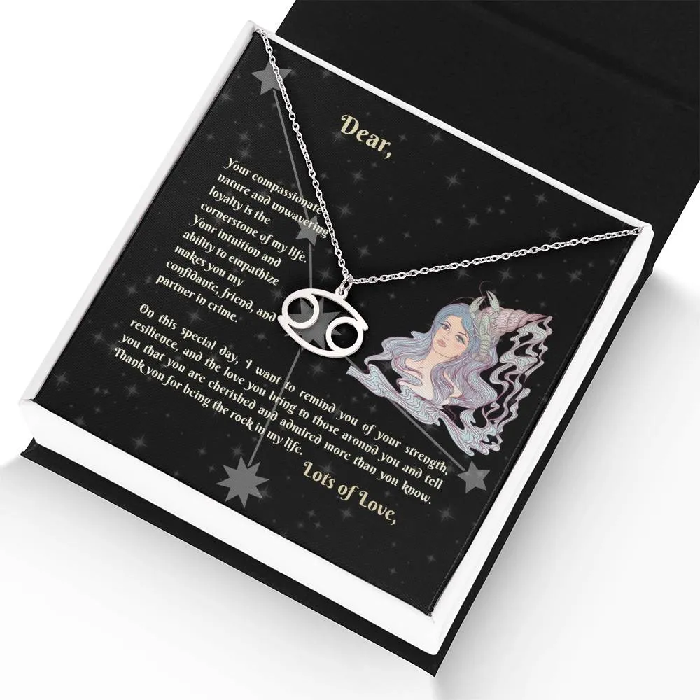 Astrology Gift for Women: CANCER Zodiac Sign Pendant - Perfect Horoscope Jewelry