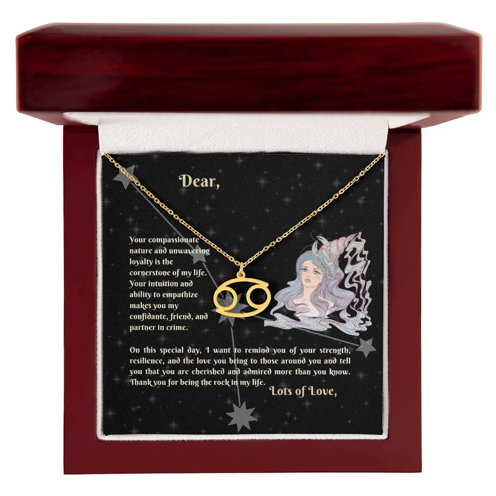 Astrology Gift for Women: CANCER Zodiac Sign Pendant - Perfect Horoscope Jewelry