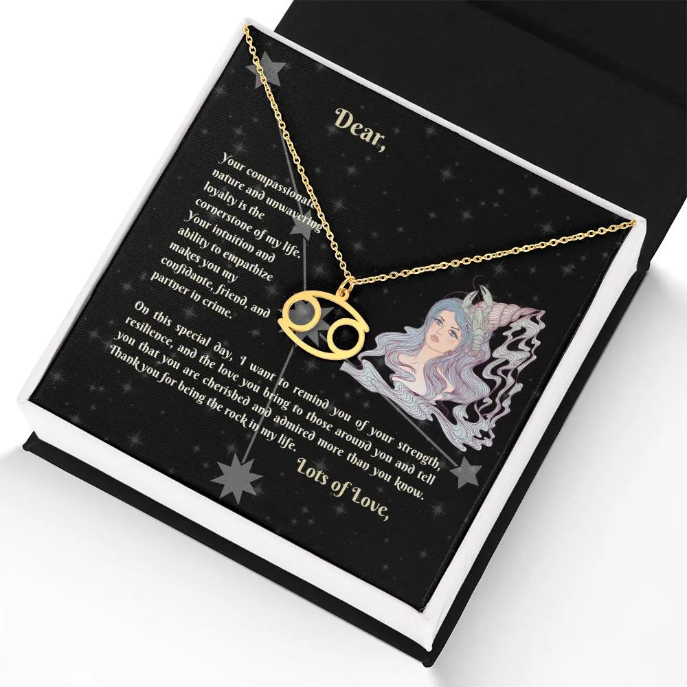 Astrology Gift for Women: CANCER Zodiac Sign Pendant - Perfect Horoscope Jewelry