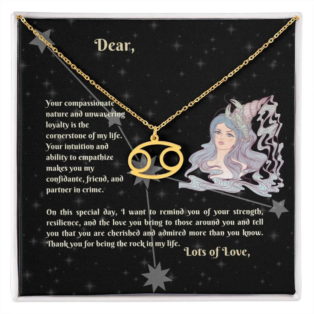 Astrology Gift for Women: CANCER Zodiac Sign Pendant - Perfect Horoscope Jewelry