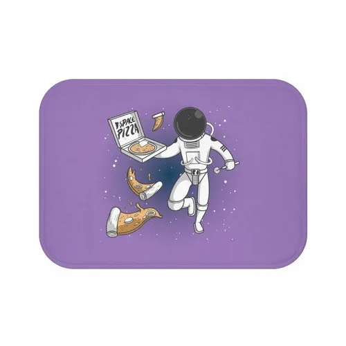 Astronaut Eating Space Pizza Bath Mat