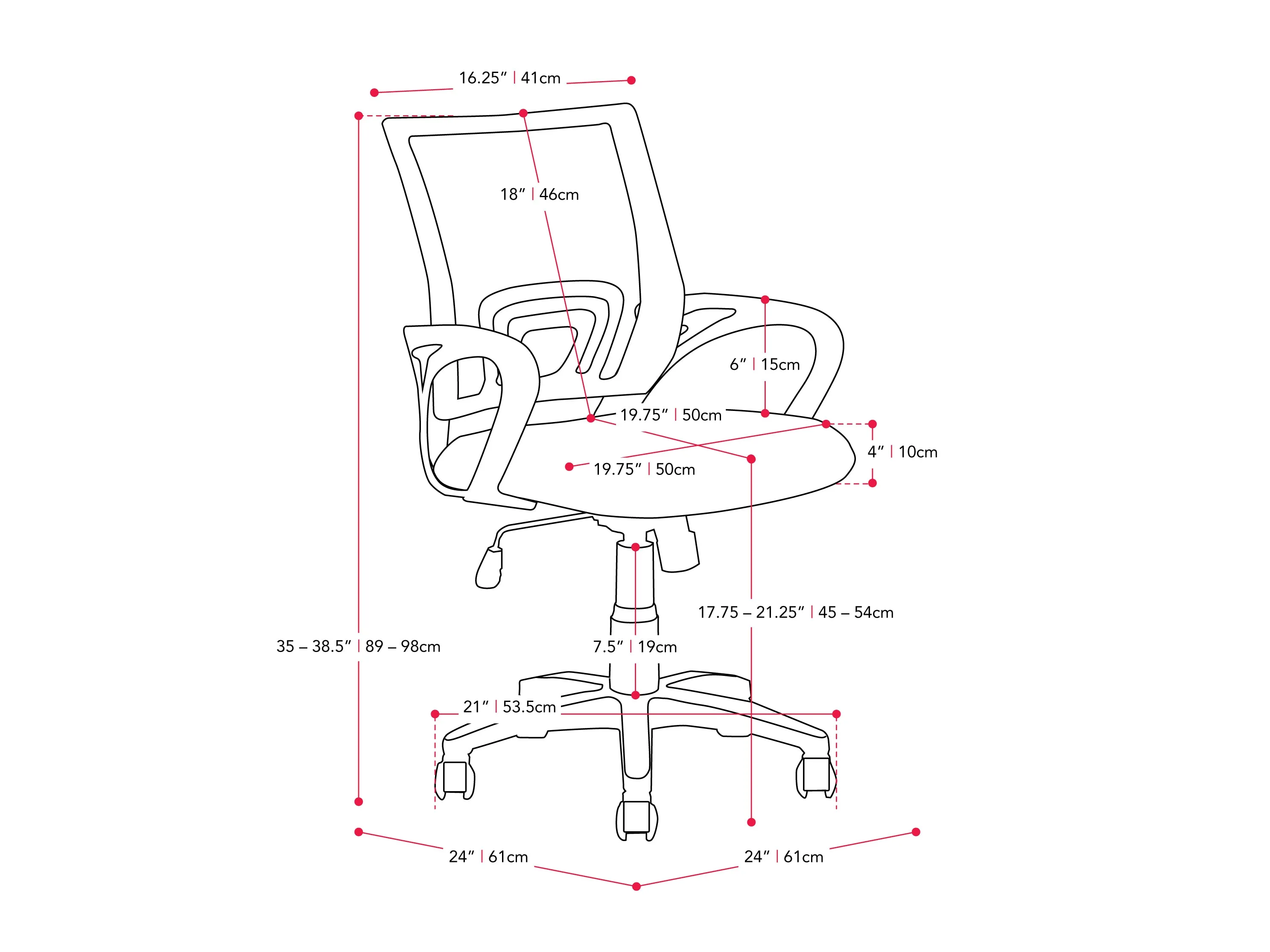 Blue Mesh Back Office Chair