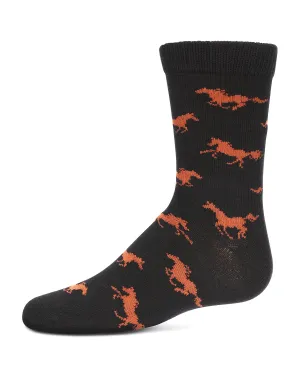 Boys' Galloping Horse Cotton Crew Socks