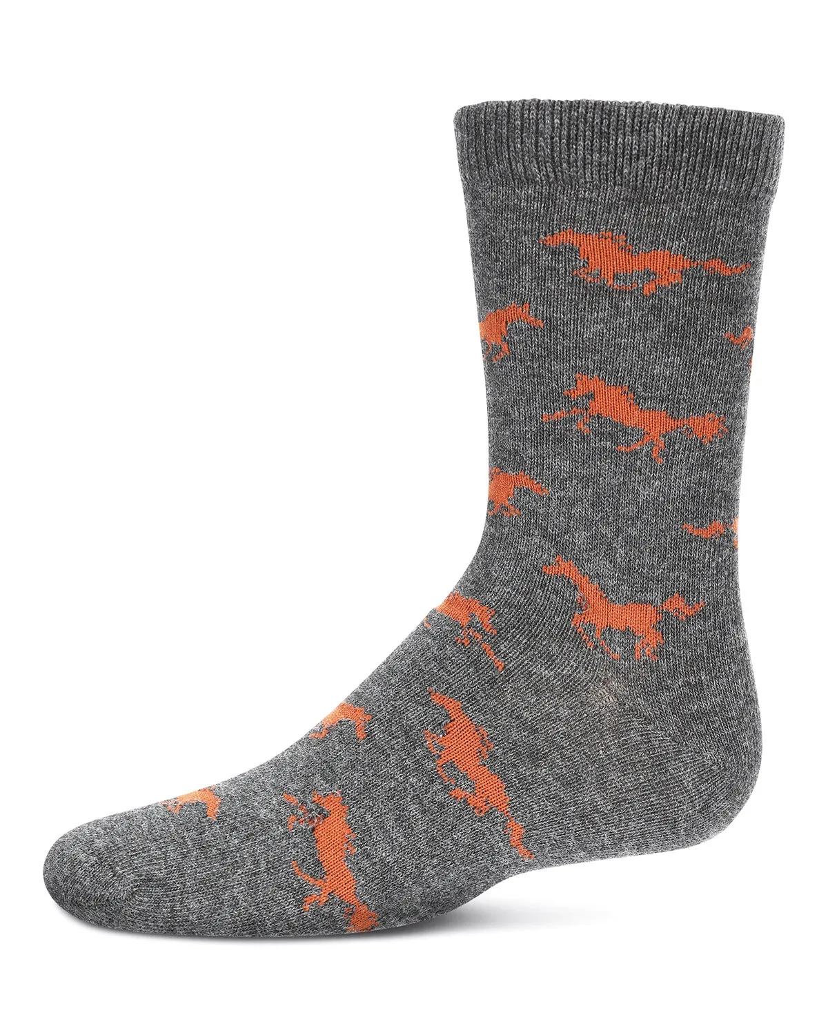 Boys' Galloping Horse Cotton Crew Socks