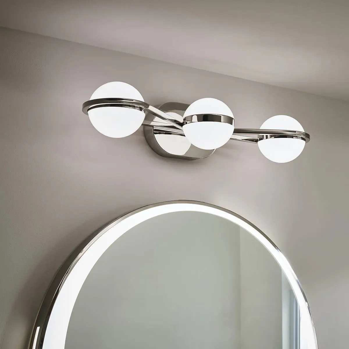 Breffin 24 In 3-Lights LED Bathroom Vanity Light, Silver Finish