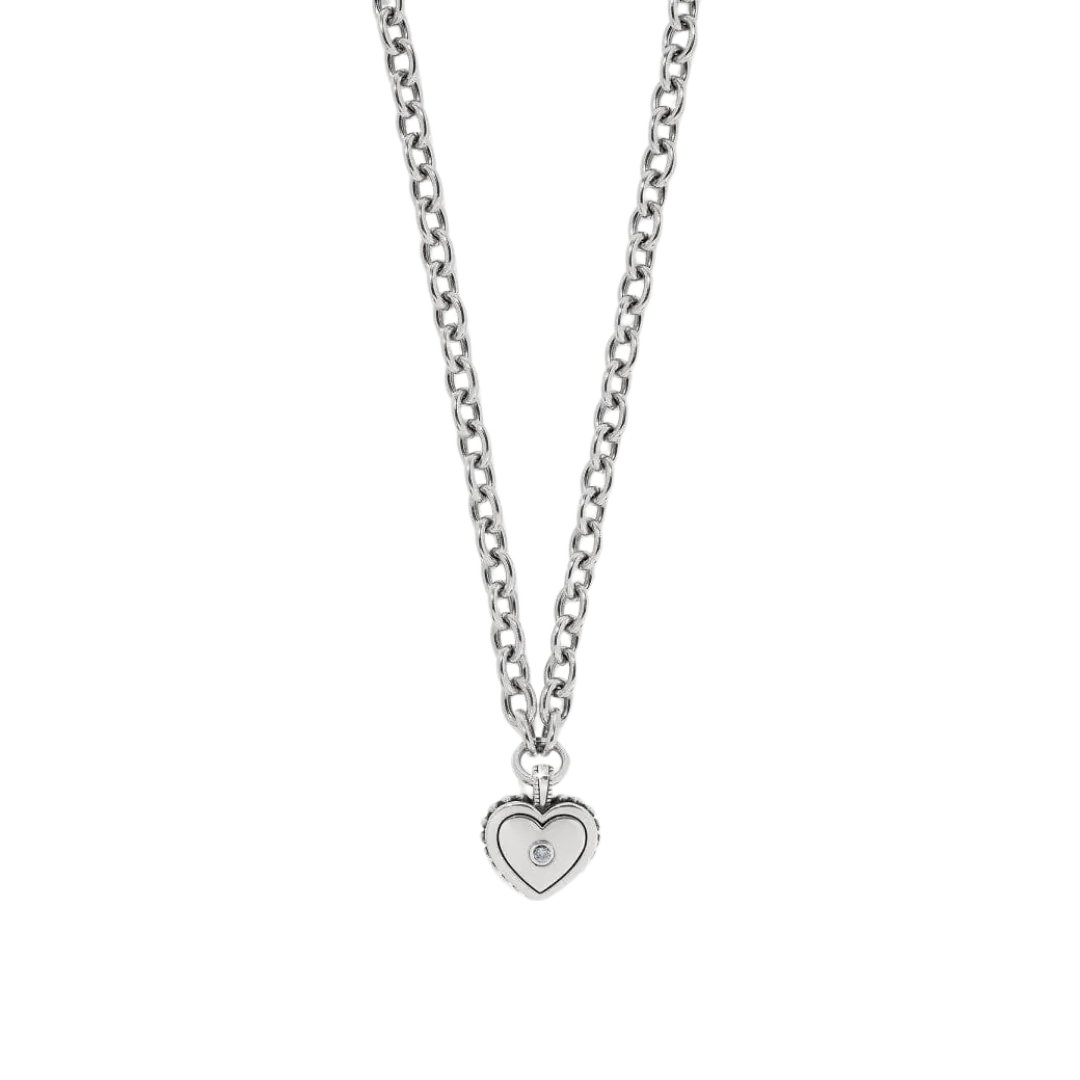 Brighton Women's Pretty Tough Weave Heart Silver Necklace