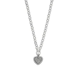 Brighton Women's Pretty Tough Weave Heart Silver Necklace