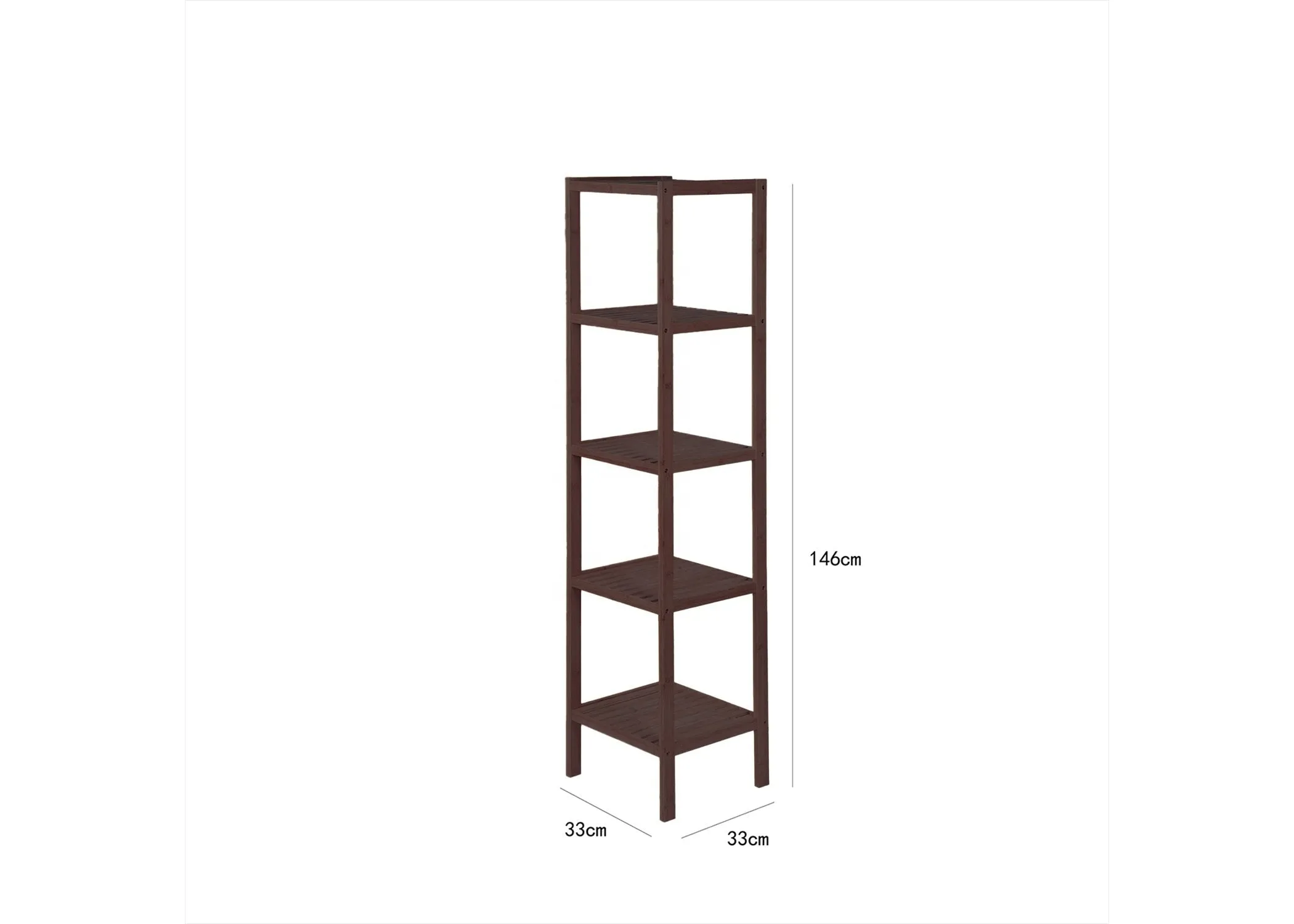 Brown Bamboo 4-Shelf Versatile Storage Unit Rack