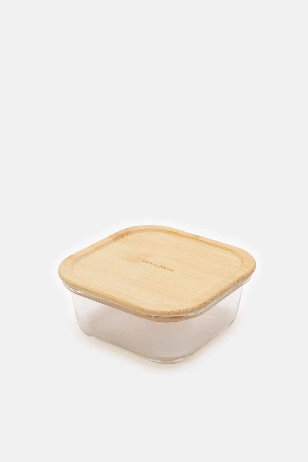 Brown Square Food Storage With Bamboo Lid (320Ml)