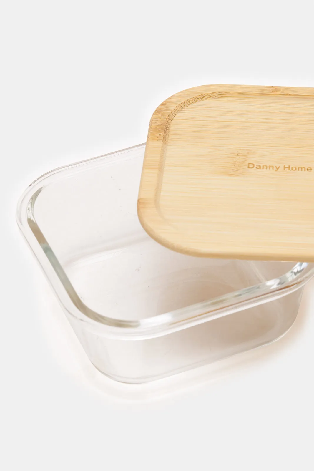 Brown Square Food Storage With Bamboo Lid (320Ml)