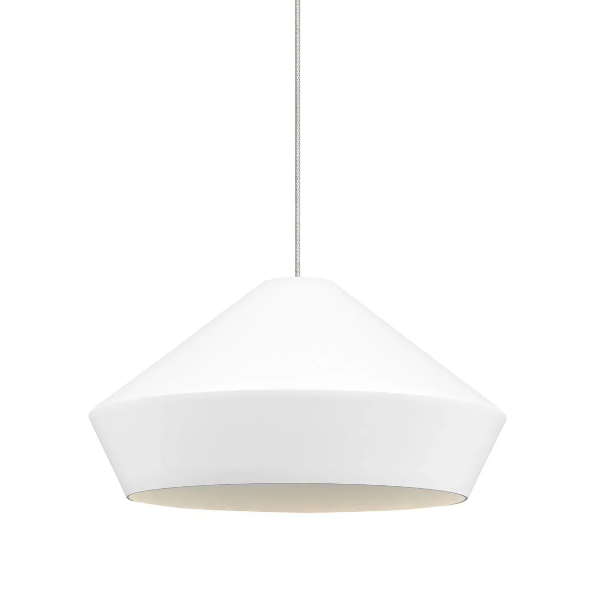 Brummel 11 in. Monopoint Pendant Light Nickel White Finish