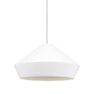 Brummel 11 in. Monopoint Pendant Light Nickel White Finish