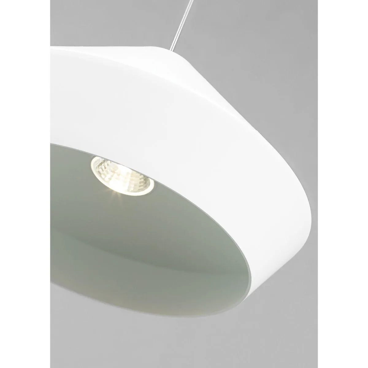 Brummel 11 in. Monopoint Pendant Light Nickel White Finish