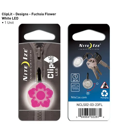 ClipLit Fuchsia Flower-White LED