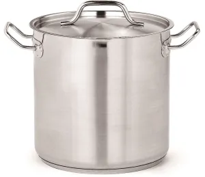 Combisteel Stainless Steel Deep Stock Pot With Lid 25 Litre - 7501.0020