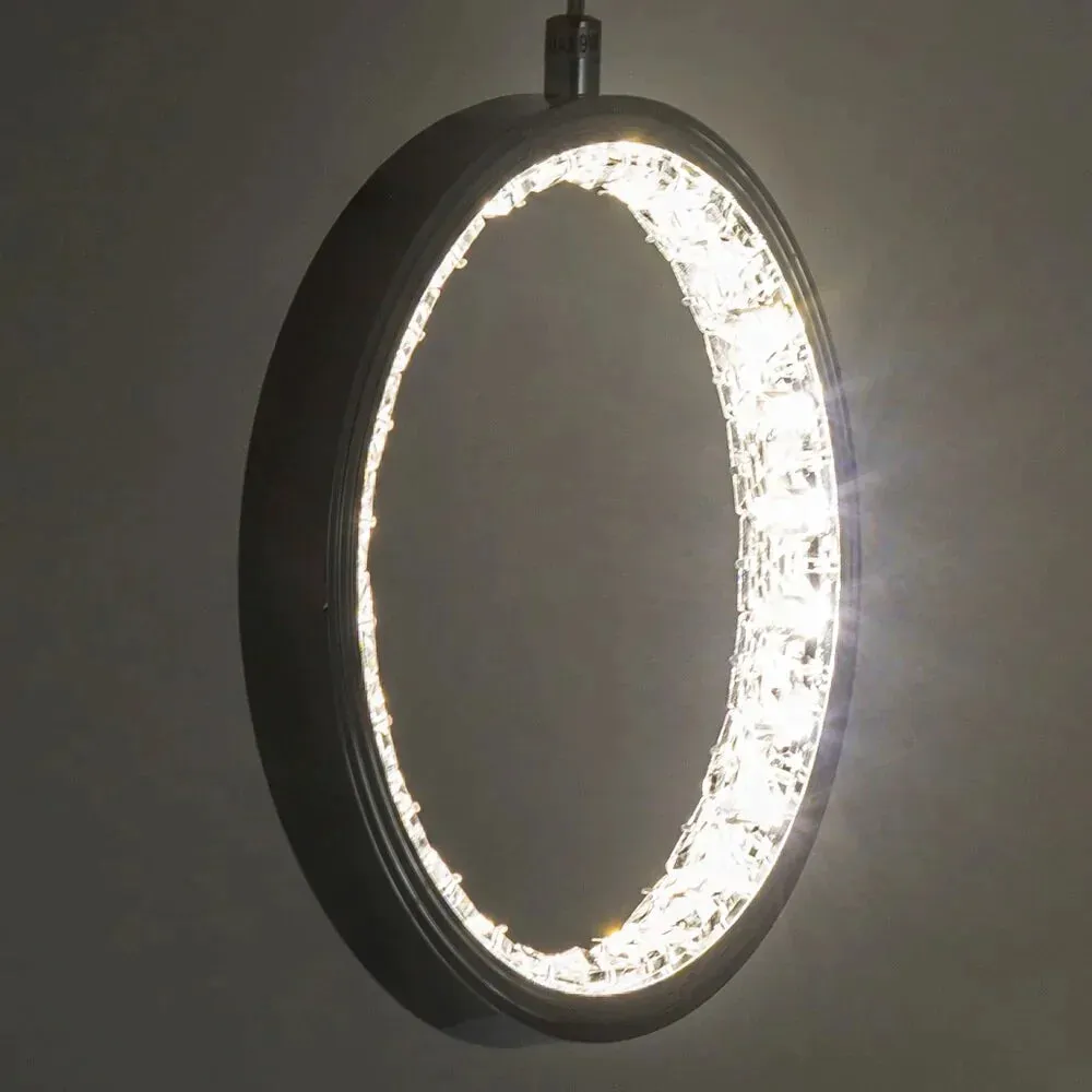 Crystal Rings LED Pendant Light Fixture For Indoor Lamp Lamparas De Techo Surface Mounting Pendant Lamp For Bedroom Dining Room