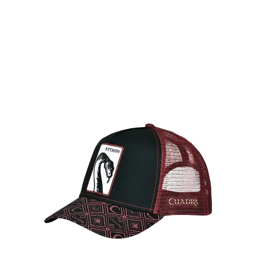 Cuadra Men's With Python Patch Snapback Red Cap