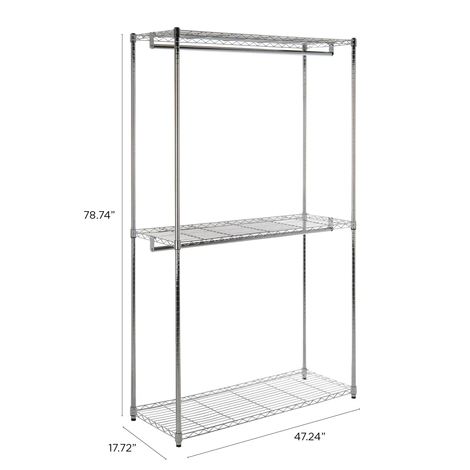 Delta 78.7" Double-Bar Garment Rack and Shelving Unit