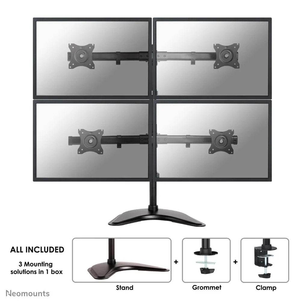 Desk Mount Quad 10-27In Black