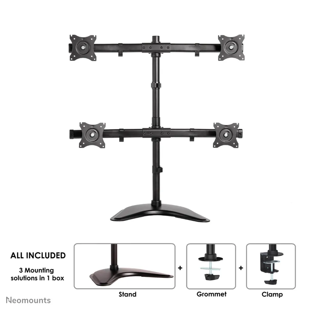 Desk Mount Quad 10-27In Black