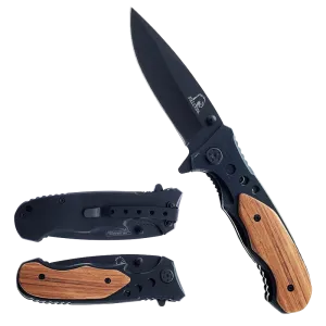 Falcon 8" Overall Spring Assisted Knife w/ Belt Clip Black