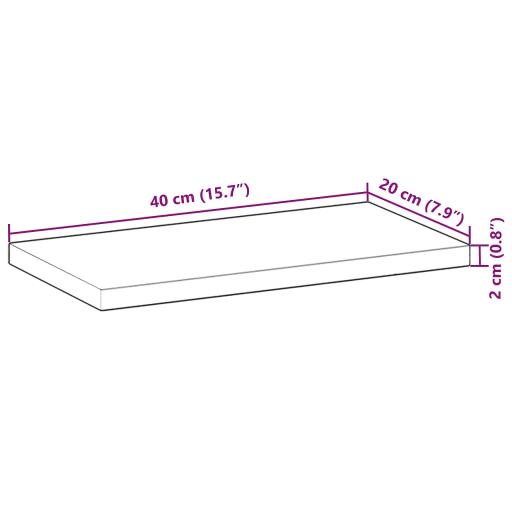 Floating Shelf 40x20x2 cm Untreated Solid Wood Acacia