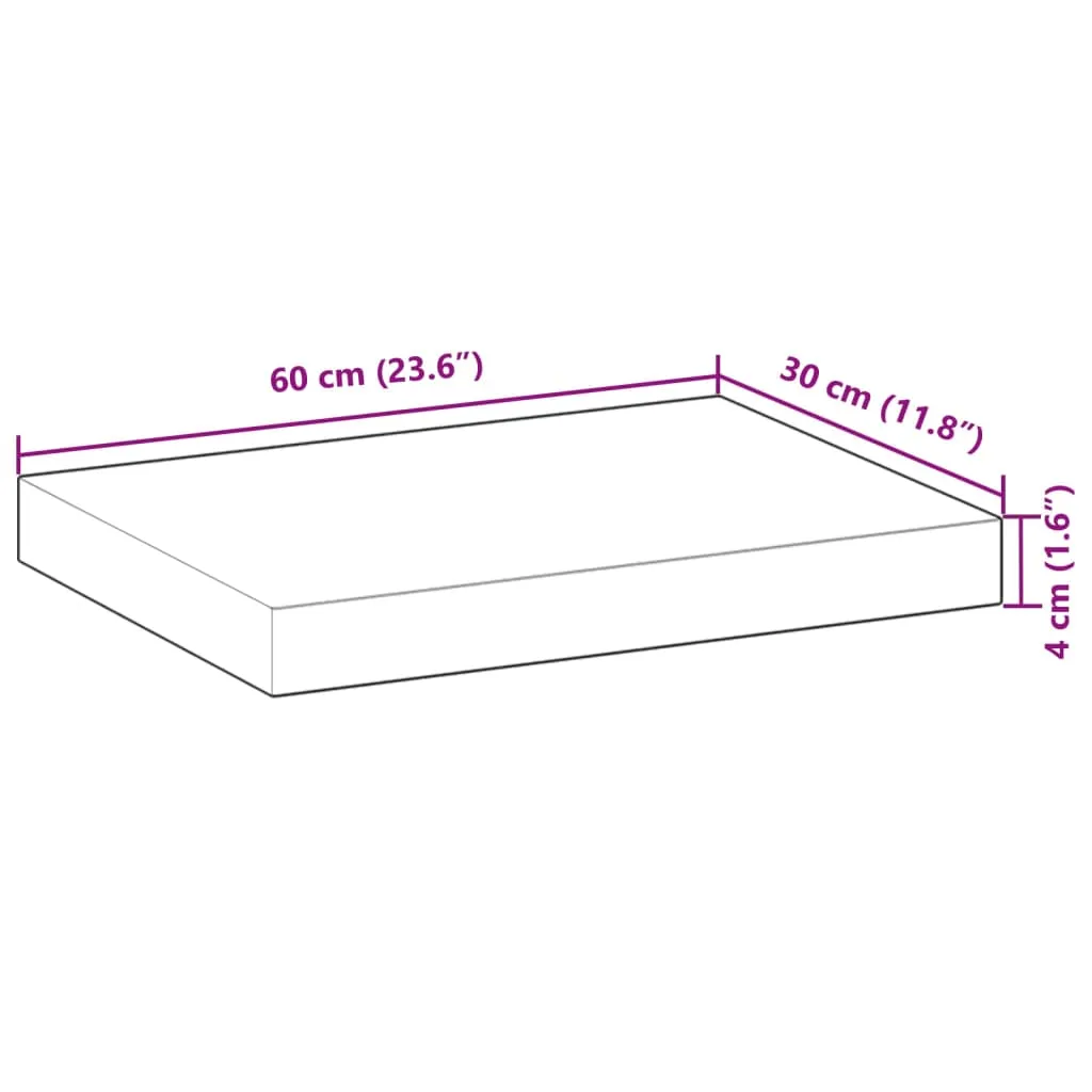 Floating Shelf 60x30x4 cm Untreated Solid Wood Acacia