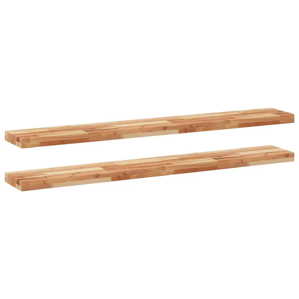 Floating Shelves 2 pcs 120x20x4 cm Oil Finished Solid Wood Acacia