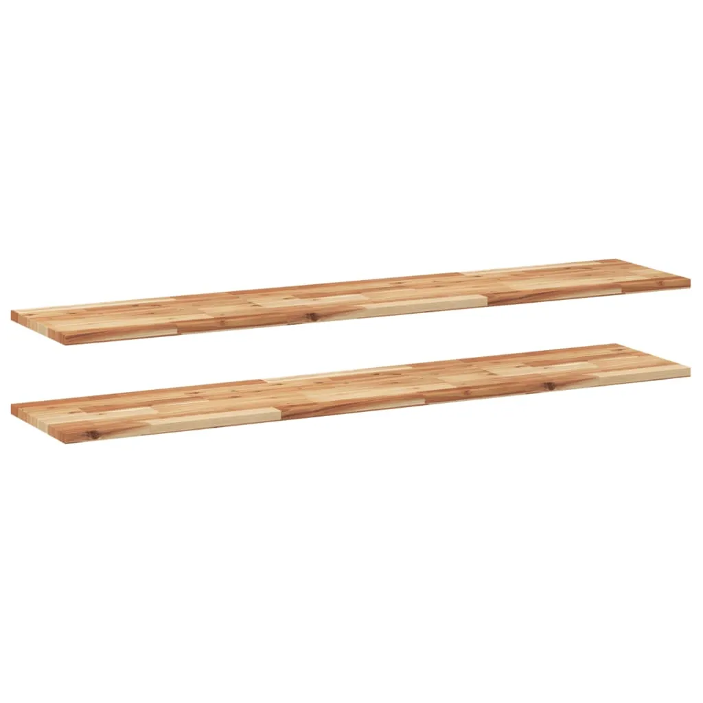 Floating Shelves 2 pcs 160x30x2 cm Oil Finished Solid Wood Acacia