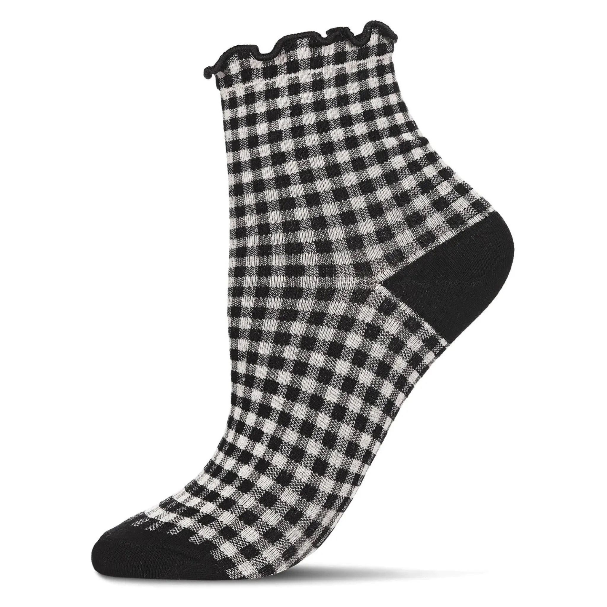 Gingham Ruffle Anklet Sock