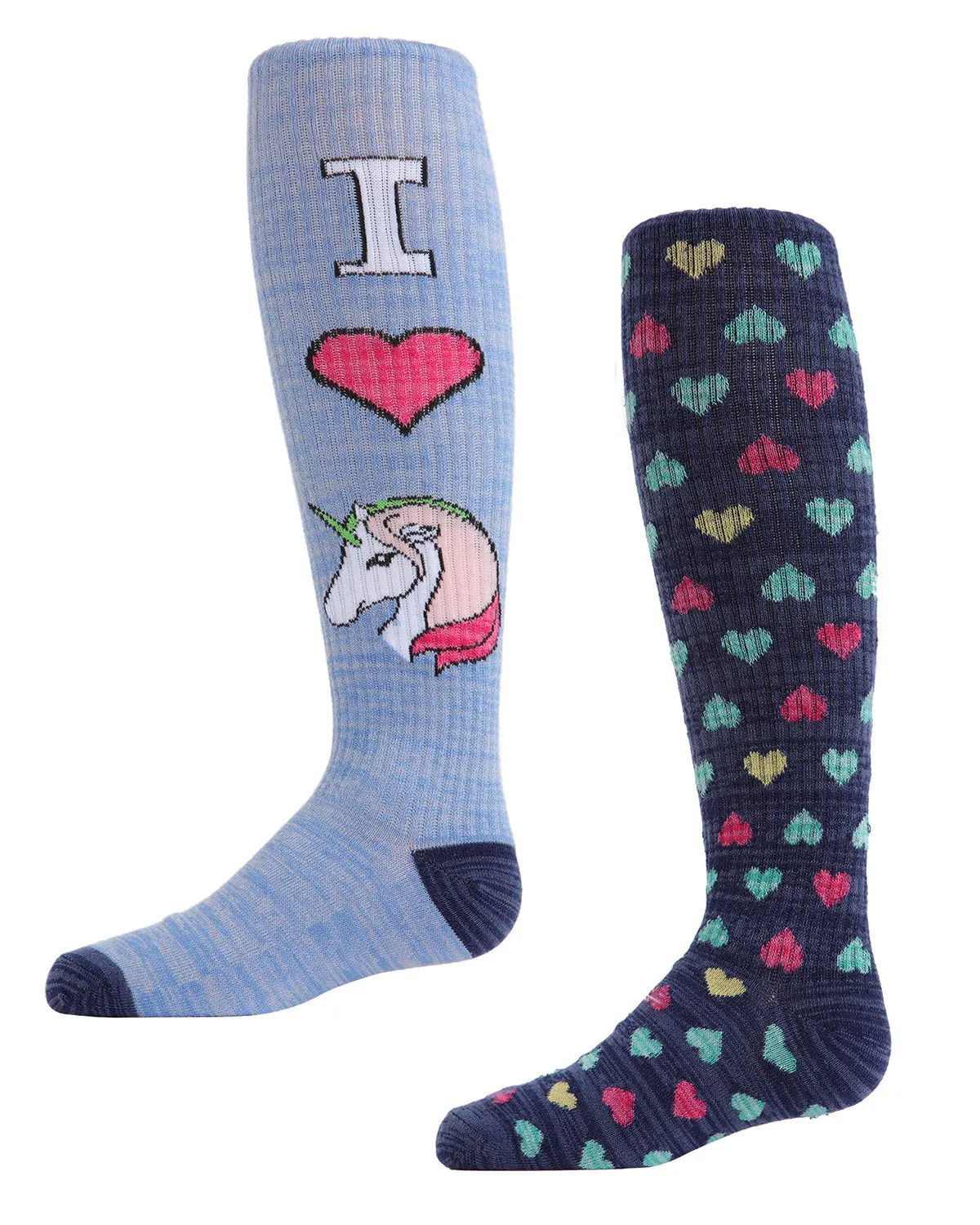 Girls' 2 Pair Pack I Love Unicorns Knee High Socks