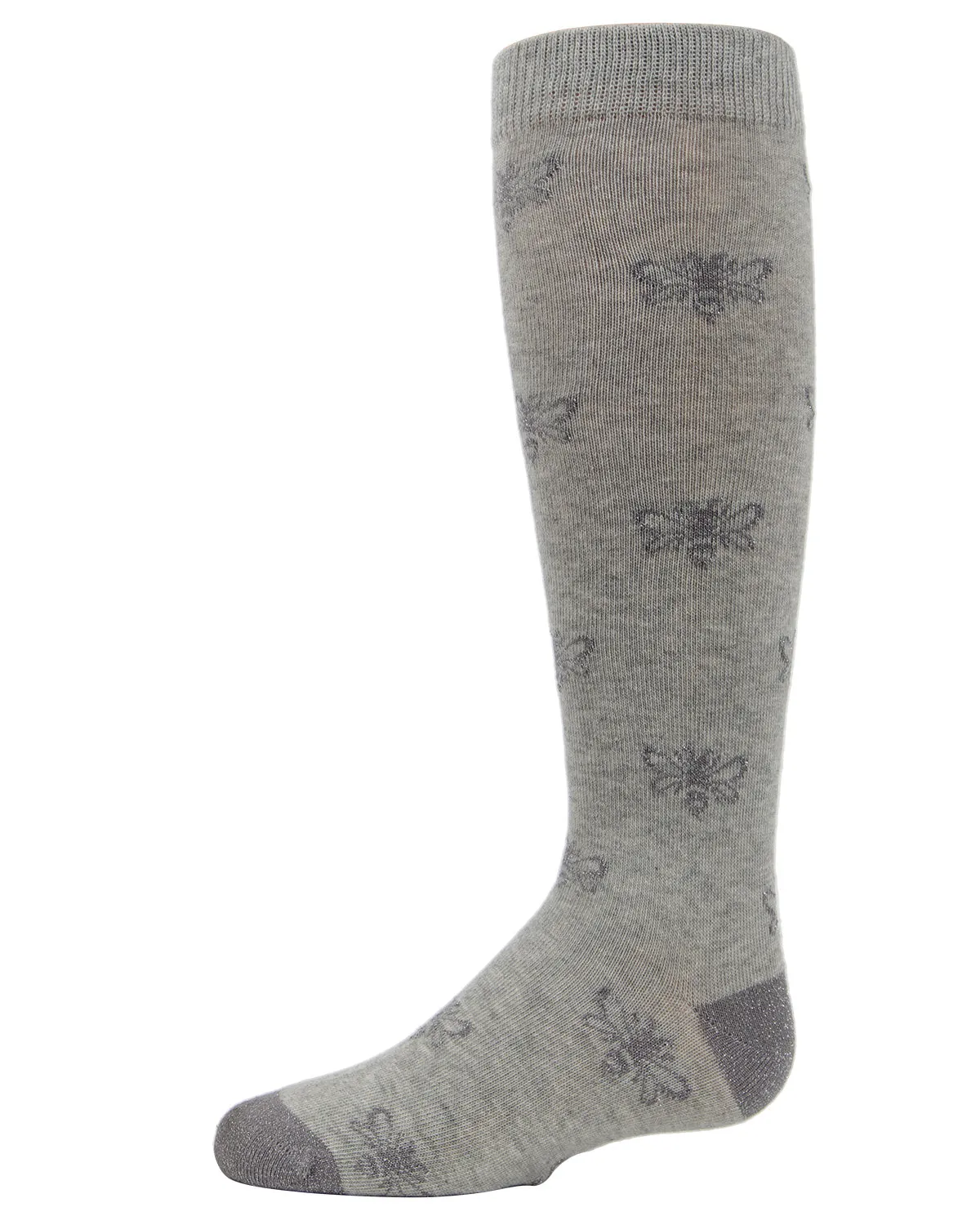 Girls' Busy Bee Glitter Cotton Knee High Socks