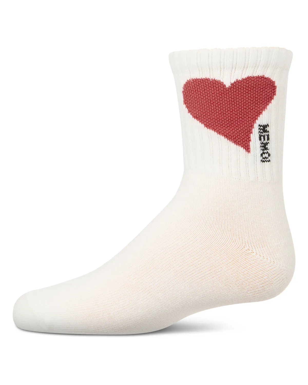 Girls' Single Heart Logo Crew Socks