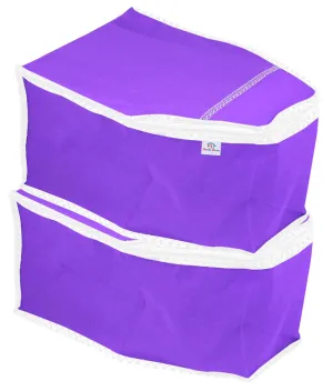 Heart Home Non Woven Blouse Cover Wardrobe Organiser Clothes Storage Bag-Pack of 2 (Purple)-HS_38_HEARTH21657