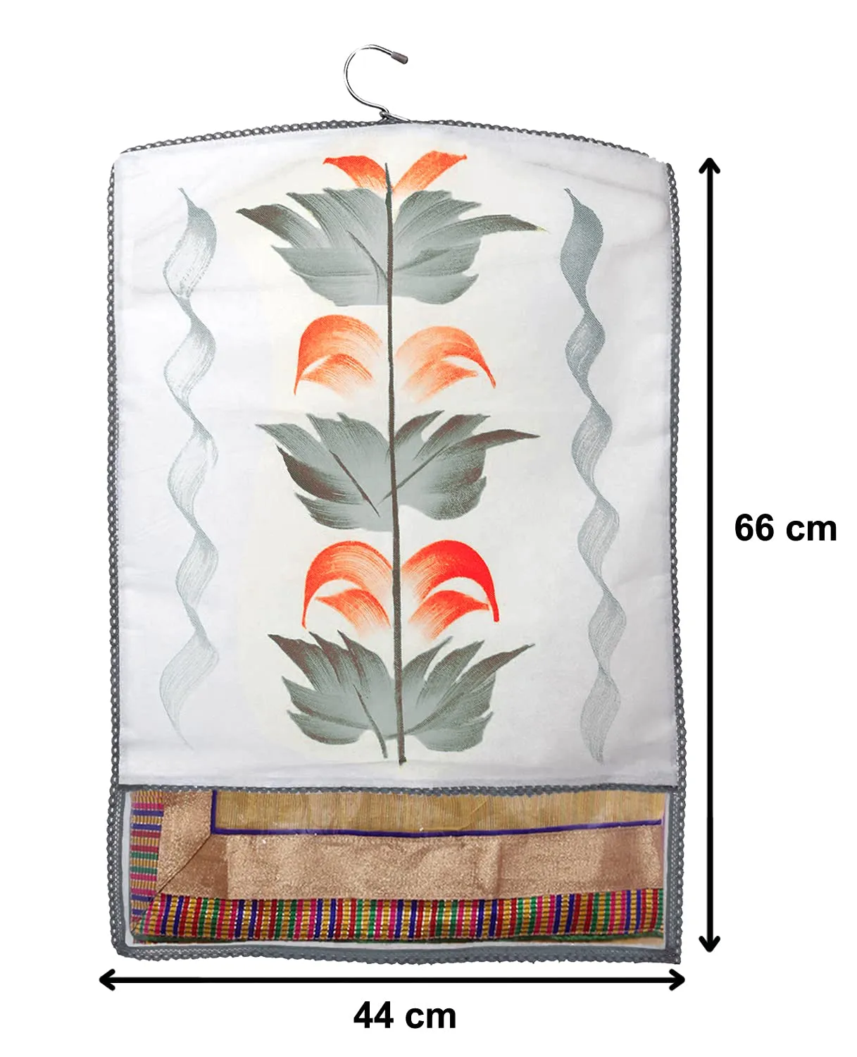 Heart Home Non Woven Hanging Saree Cover, Wardrobe Organizer, Closet Organizer, Saree & Garments Protector Cover With 1 Zipper Compartment on Back Side- Pack of 12 (Grey)-HS_38_HEARTH21535