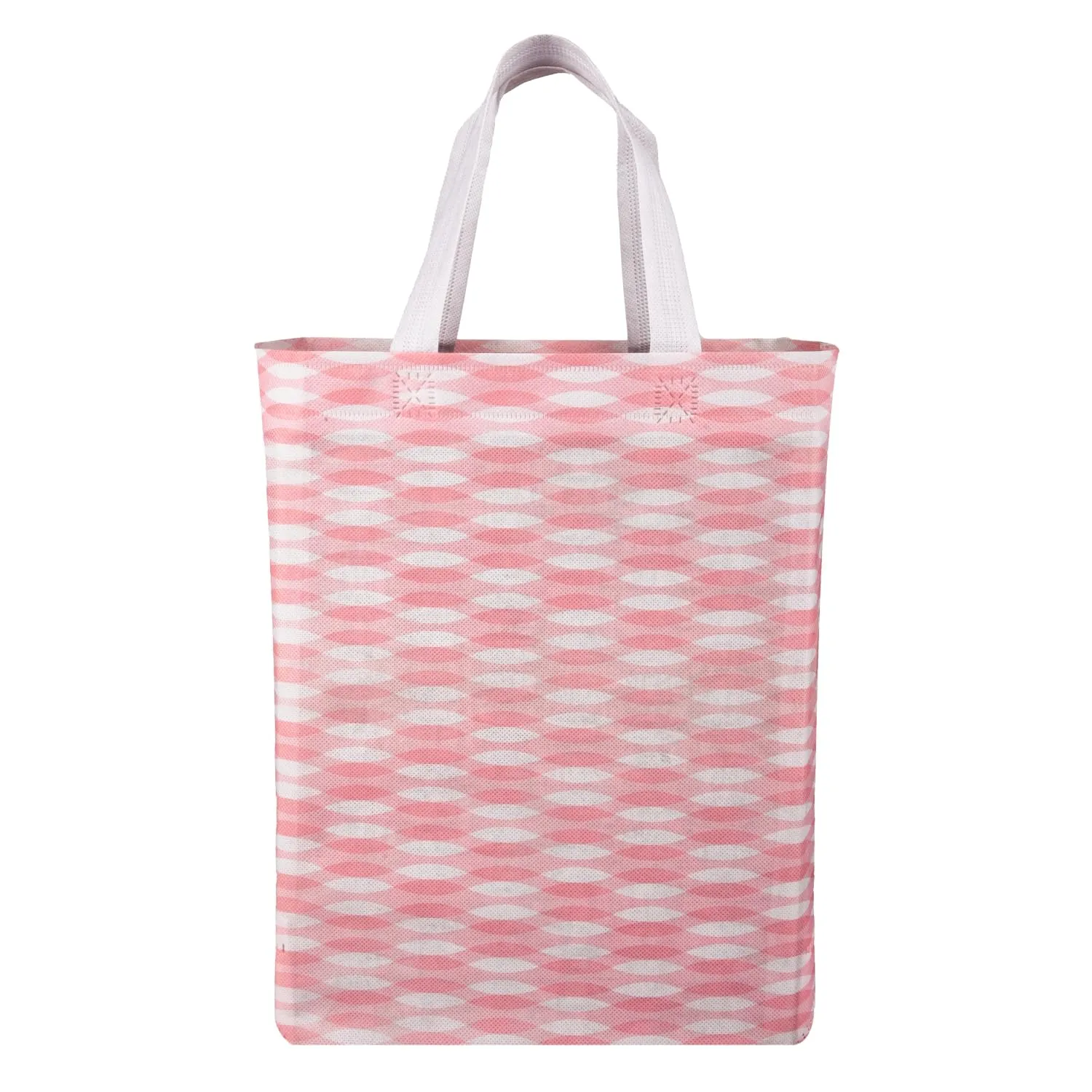 Heart Home Shopping Handbag | Grocery Handbag | Shopping Bag | Grocery Shopping Bag | Reusable Shopping Bags | Vegetable Bag | Zig-Zag Carry Bag | Pack of 9 | Pink