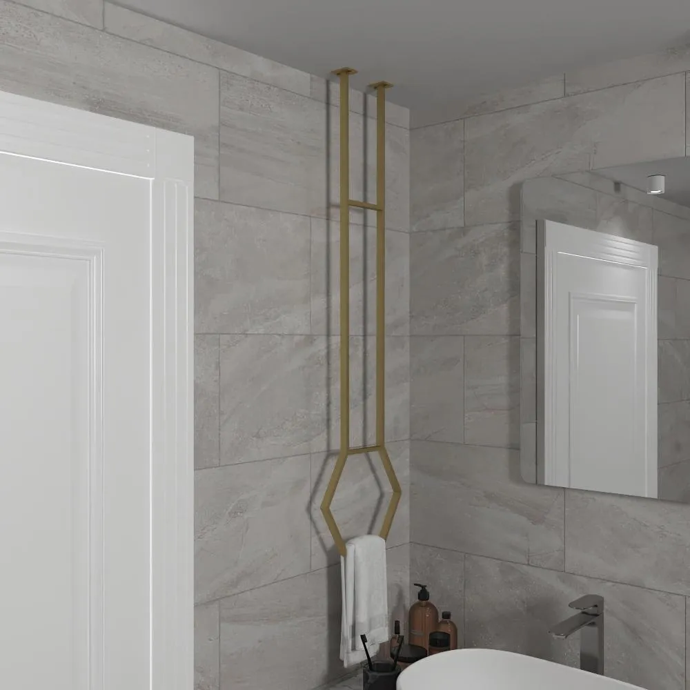 Hexagonal Ceiling Towel Rack