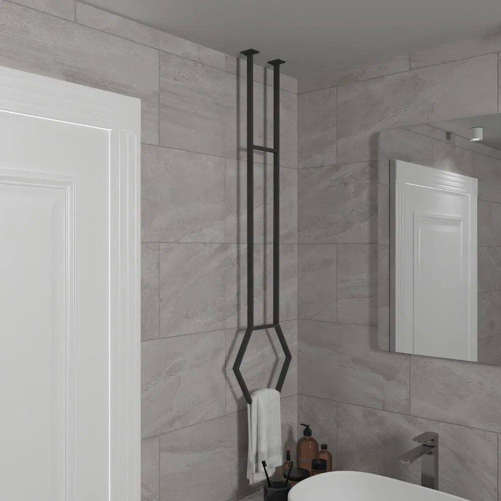 Hexagonal Ceiling Towel Rack